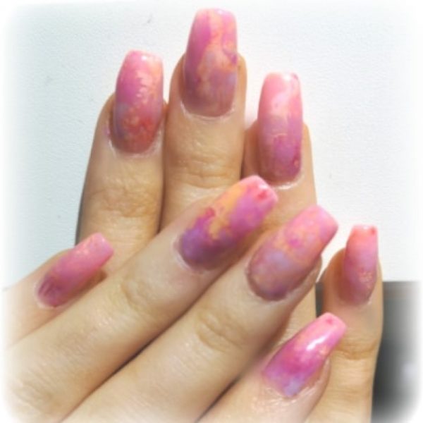 Marble Pattern Nail Transfer Foil Pink - Image 4