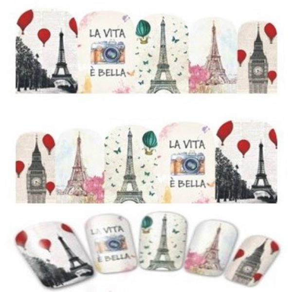 Valentine Eiffel Tower Water Decal Design 384