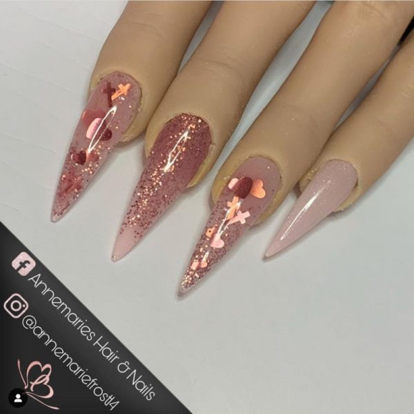Pure Rose Gold Hearts And Crosses Glitter Mix - Image 2