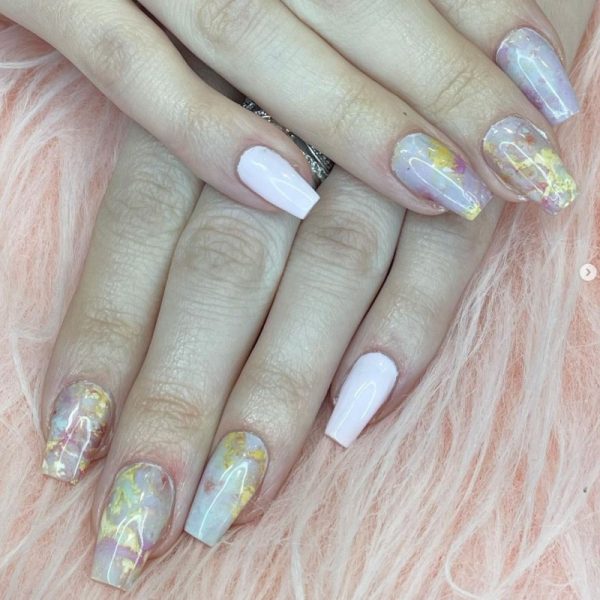 Marble Pattern Nail Transfer Foil Pink - Image 3