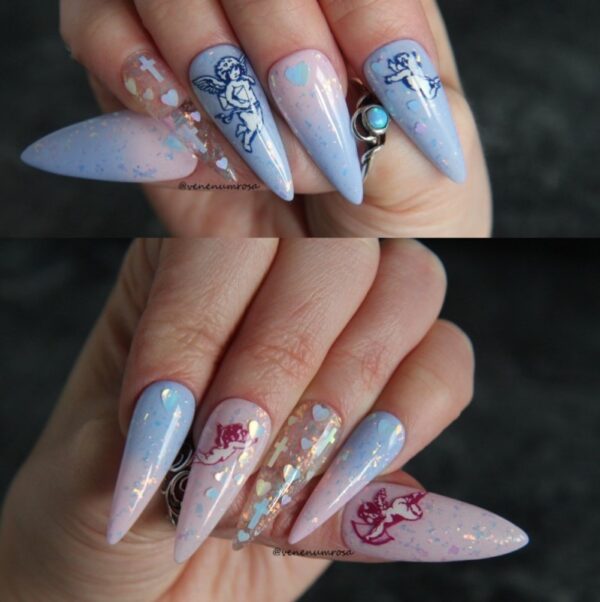 Ice Blue Hearts And Crosses Glitter Mix - Image 2