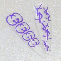 Neon Purple YSL And Gucci Vinyl Stickers