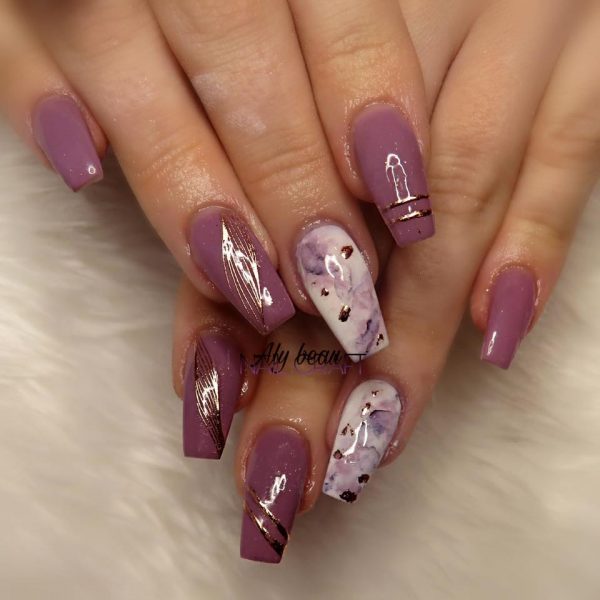 Rose Gold And Black Wave Line Nail Art Stickers - Image 2