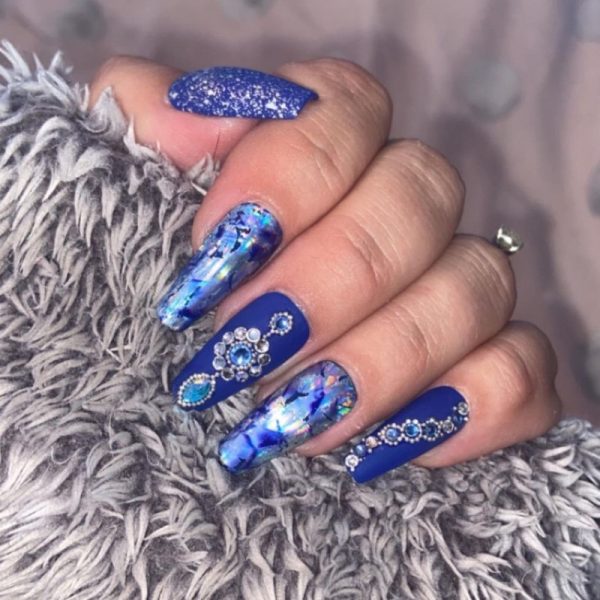 Blue Marble Holographic Nail Transfer Foil - Image 2