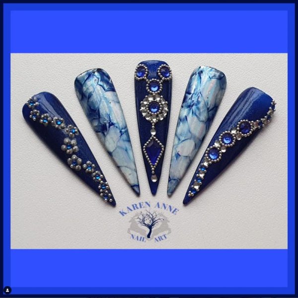 Blue Marble Holographic Nail Transfer Foil - Image 3