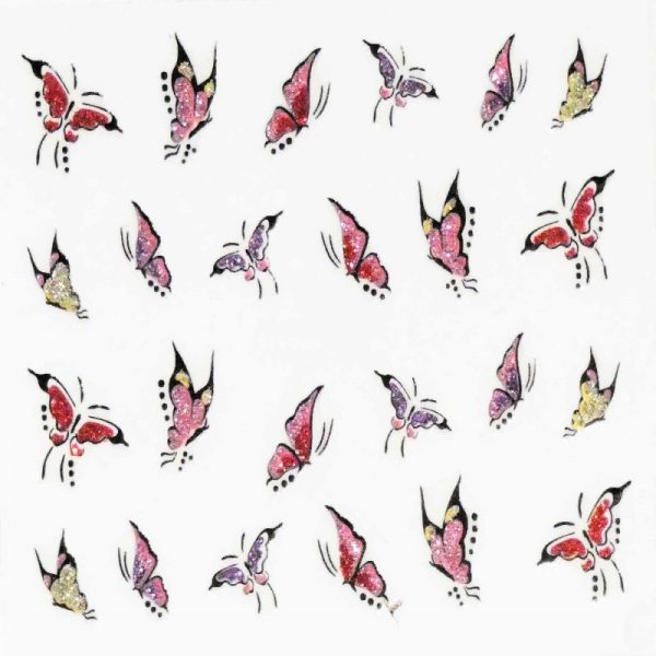 Glitter Pattern Sticker Butterfly Design 1000