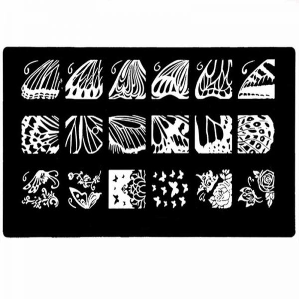 Butterfly Nail Stamping Plate Design 003