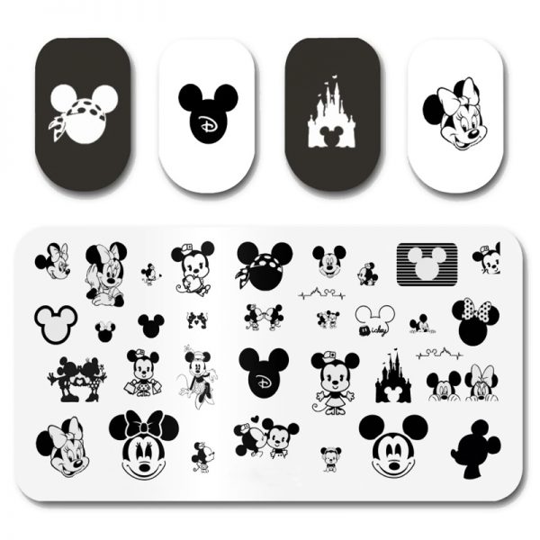 Disney Mickey And Minnie Mouse Nail Stamping Plate