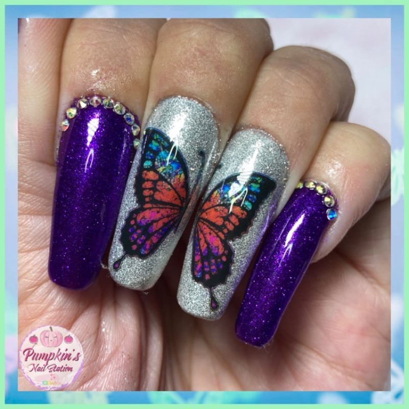 Butterfly Nail Art Water Decals Design 1008 - Image 3