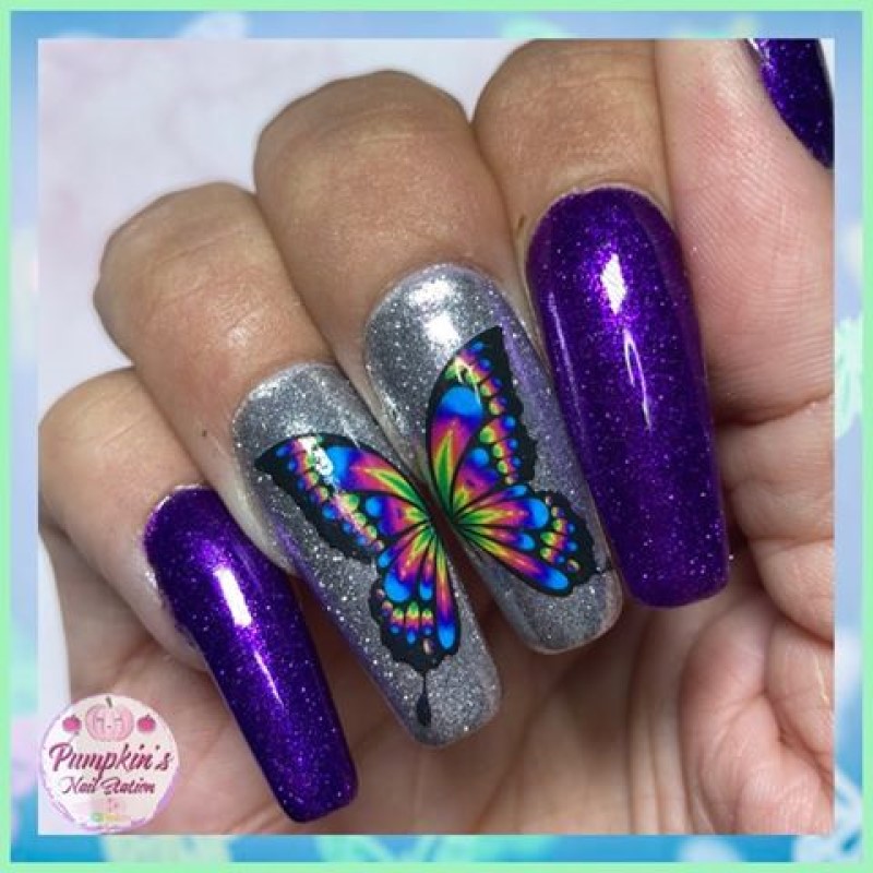 Butterfly Nail Art Water Decals Design 1008 - Image 2