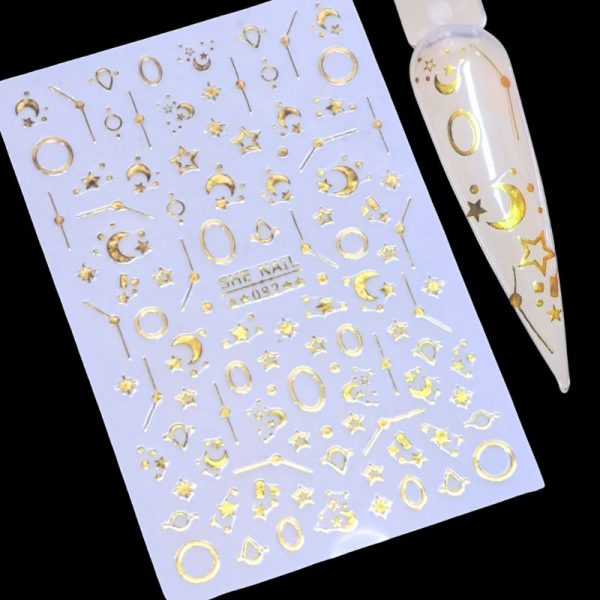 Celestial Gold Nail Art Stickers