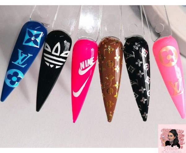 Sports Logo Nail Art Stickers 41 Stickers Per Sheet 7 Designs Styles 5 Colour Choices - Image 4