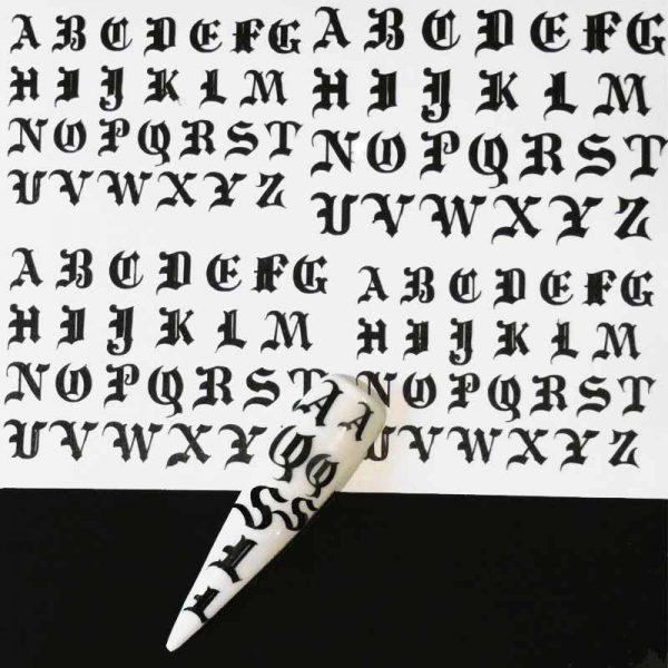 Old English Alphabet Vinyl Stickers