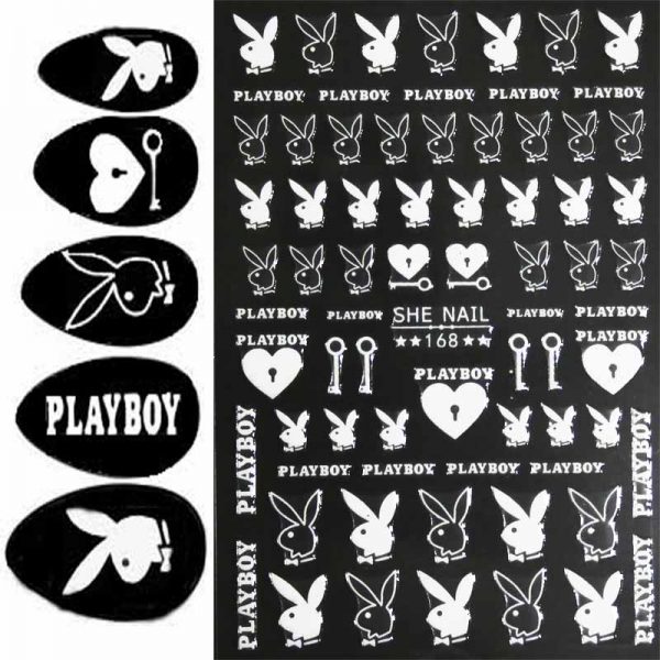 Playboy White Stickers
