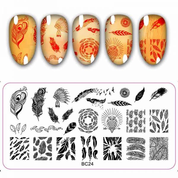 Feather Design Stamping Plate