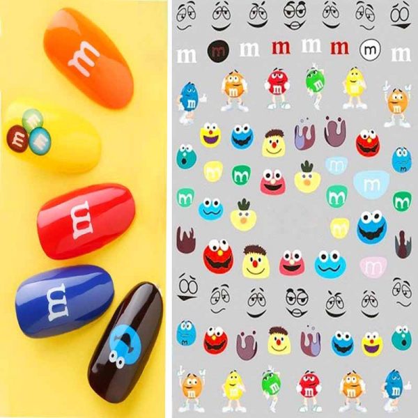 M&M's and Cartoon Nail Art Stickers