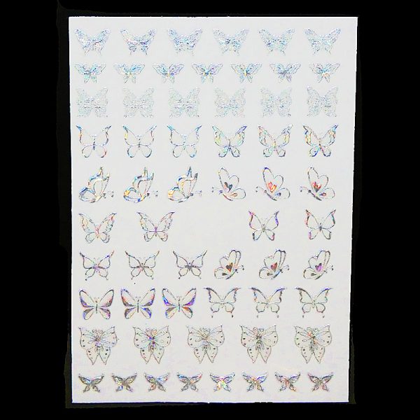 Silver Holographic Butterfly Stickers