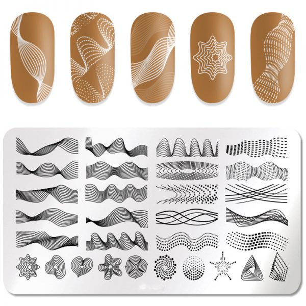 Wave Lines ans Swirls Stamping Plate