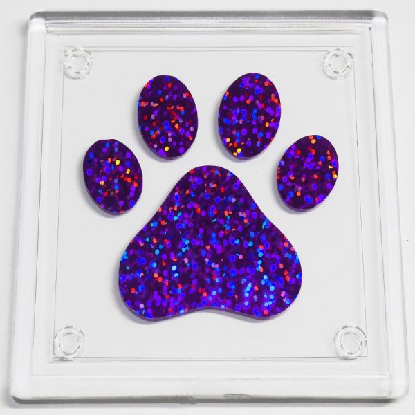 Coaster Purple Holographic Paw Print