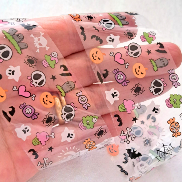Halloween Nail Art Transfer Foils Design 1, Spooky Halloween Nail Foils - Image 2