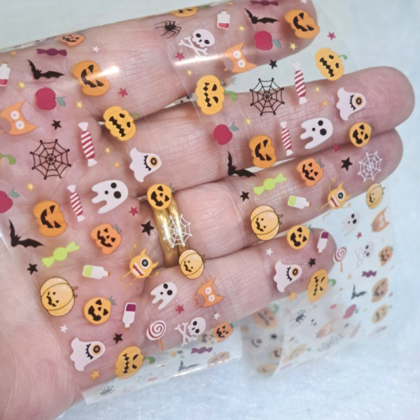 Halloween Pumpkins Nail Art Transfer Foils Design 2, Pumpkin Halloween Nail Transfer Foils - Image 2