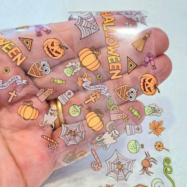 Spooky Halloween Transfer Foils Design 3, Pumpkin Nail Art Transfer Foils - Image 2
