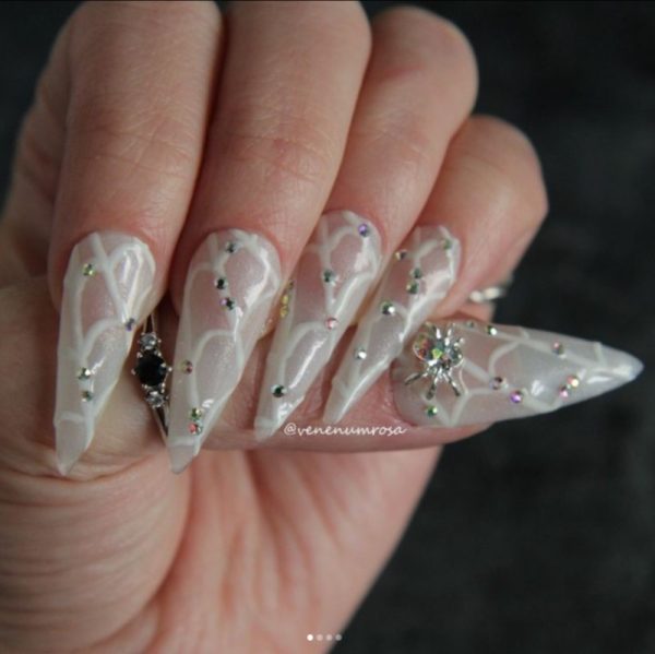 AB Crystal Spider Nail Art Charms Design 2 x 1 Piece - Image 2