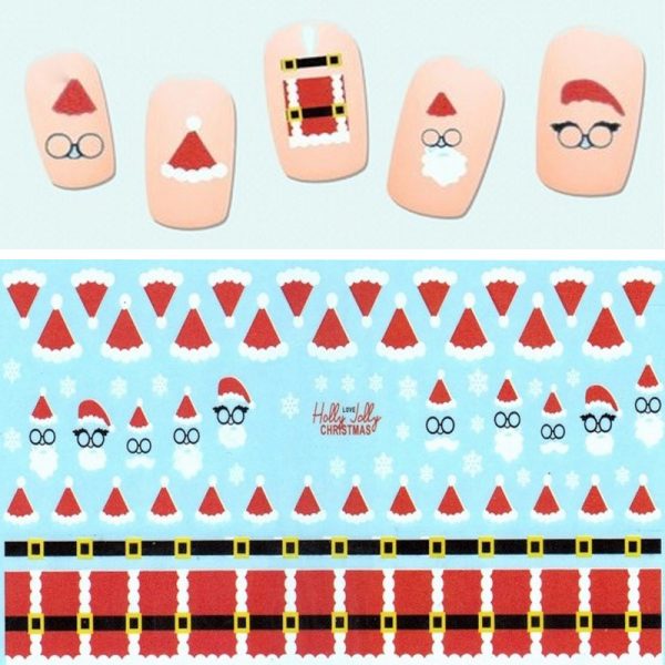 Santa Outfits and Snowflakes Water Decal