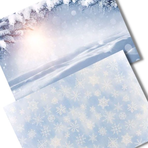 Snowflake and snow double sided mats