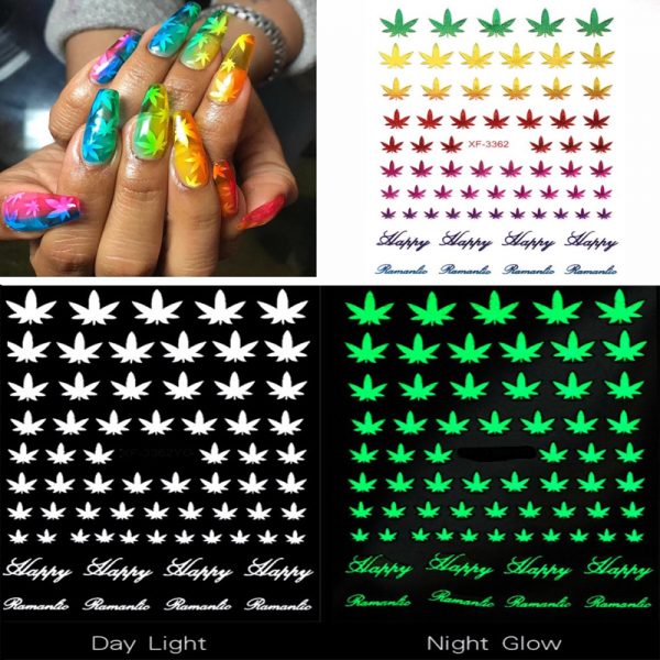 Weed Leaf Nail Stickers