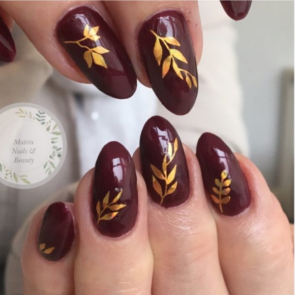 Leaf Nail Art Stickers Black And Gold Design 660 - Image 6