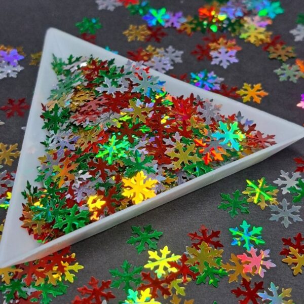 Christmas Snowflakes Nail Art Glitter Shapes Snowflake Sequins - Image 2