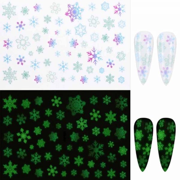 Snowflake Stickers Glow In The Dark Design 001