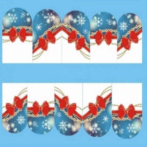 Christmas Bow and Snowflake Water Decal Design 206