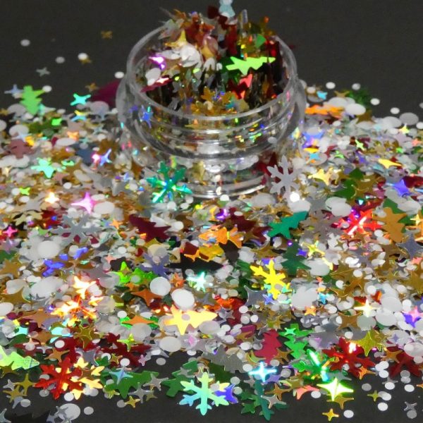 Christmas Snowflakes Trees Stars and Dot Traditional Mix