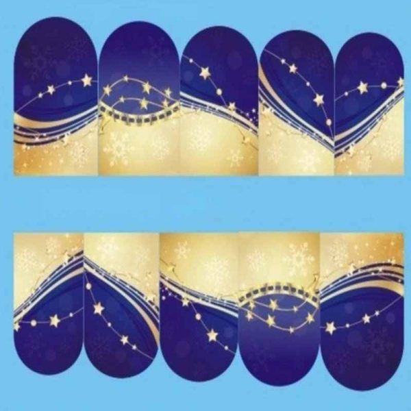 Christmas Star and Snowflake Water Decal Design 20)