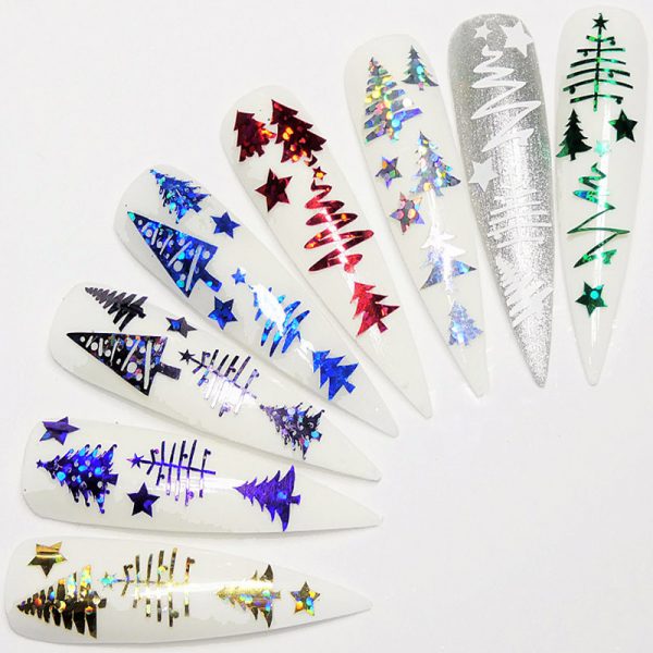 Christmas Trees & Stars Vinyl Stickers