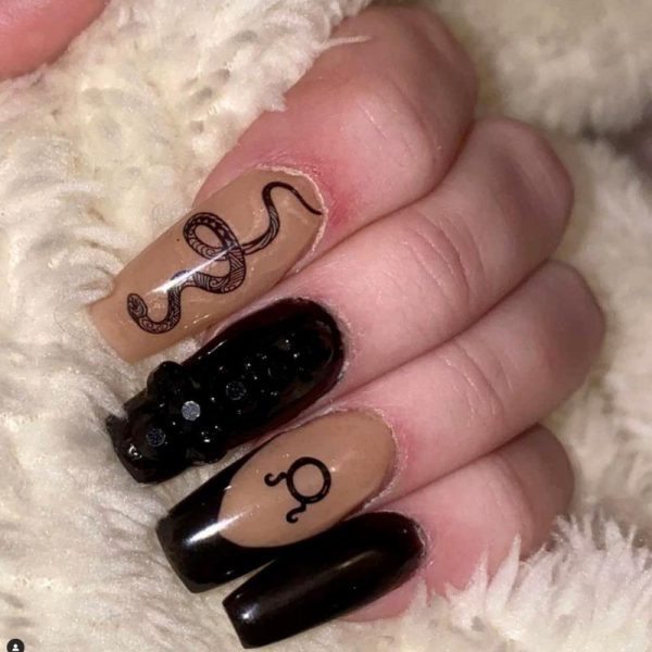 Designer Inspired Snake Nail Art Stickers Design 322 - Image 2