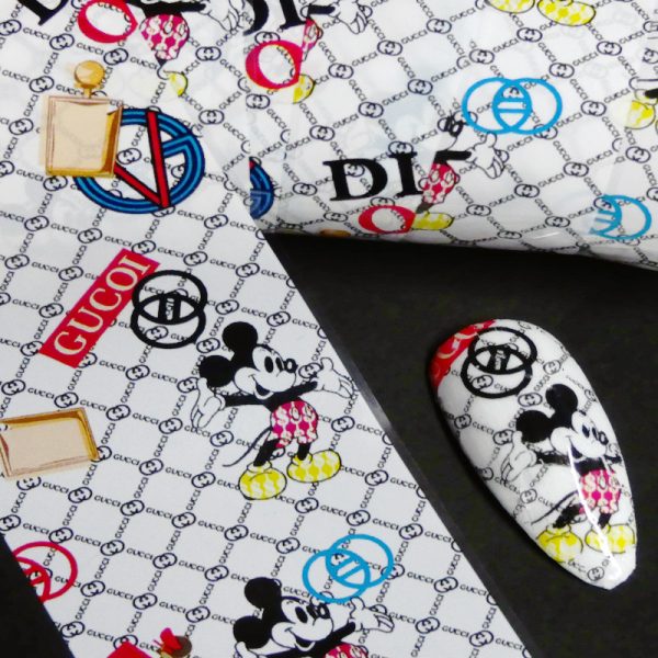 Designer Inspired Nail Art Foil Mickey Design 8