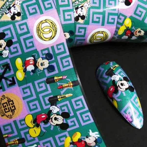 Designer Inspired Nail Art Foil Mickey Design 9