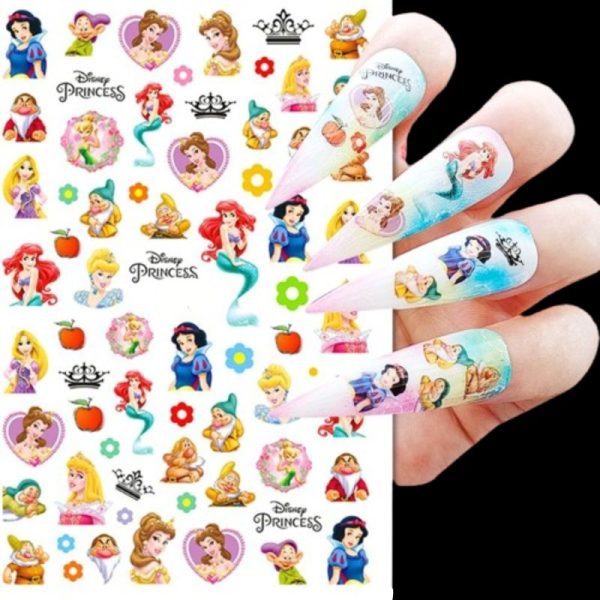 Disney 3D Princess Tinkerbell And Little Mermaid Nail Art Stickers Design 005