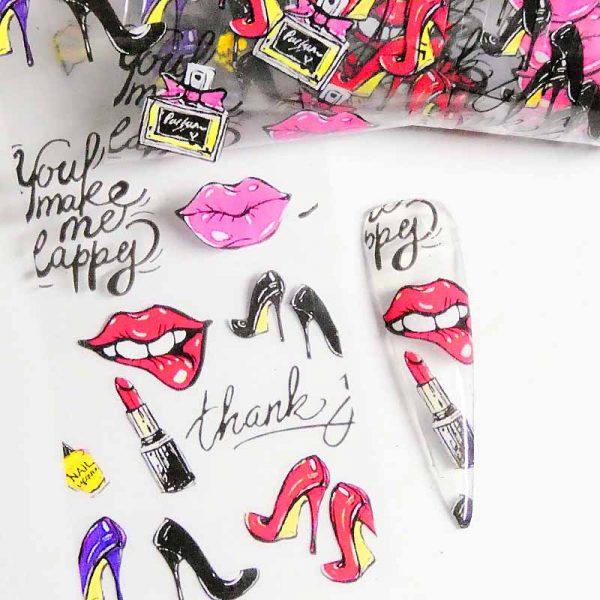 Valentines Nail Transfer Foil Design 1