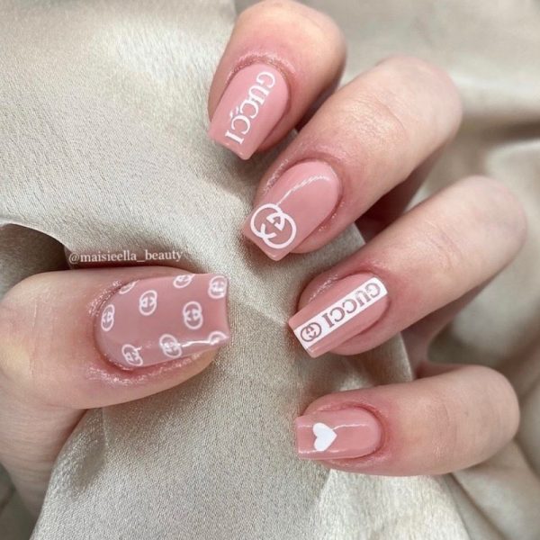 Designer Inspired Nail Art Stickers White - Image 2