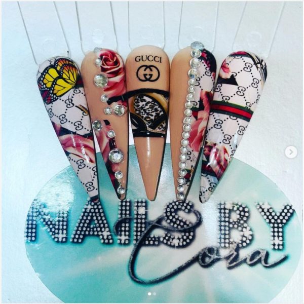 Designer Inspired Nail Art Foil Design 7 - Image 4