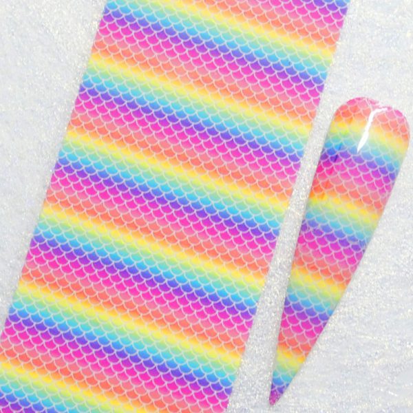 Fish Scale Rainbow Transfer Foil