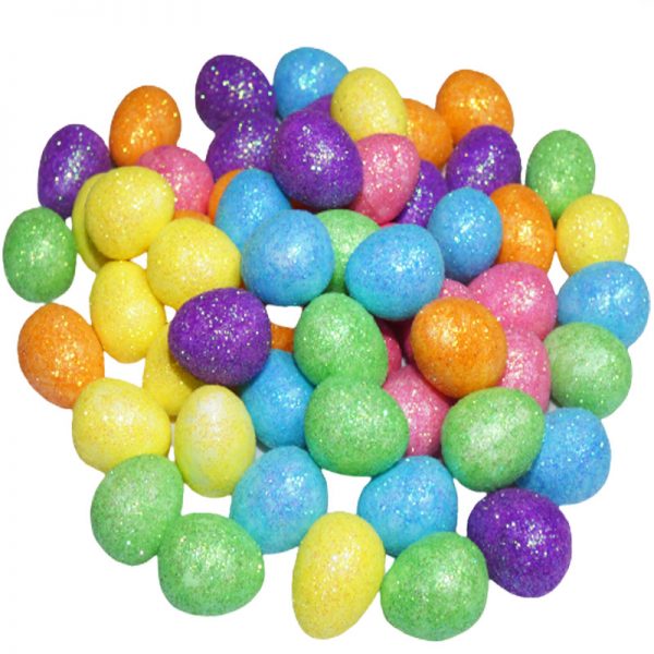 Mini Glitter Decorative Foam Easter Eggs