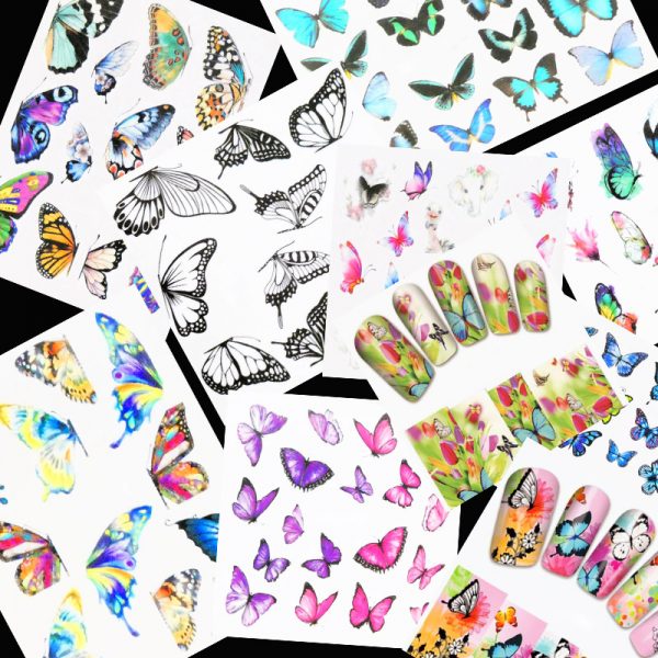 Butterfly Nail At Water Decals Design 1009 - Image 2
