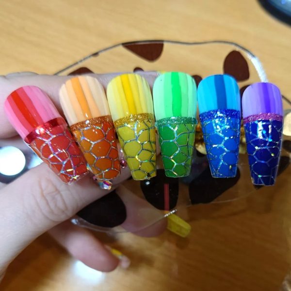 Rainbow Spider Web Nail Transfer Foil - Image 3