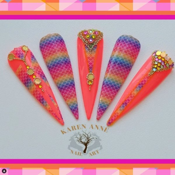 Fish Scale Rainbow Mermaid Nail Transfer Foil - Image 2