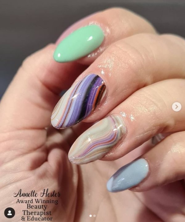 Blueberry Shortcake Marble Effect Nail Transfer Foil - Image 2